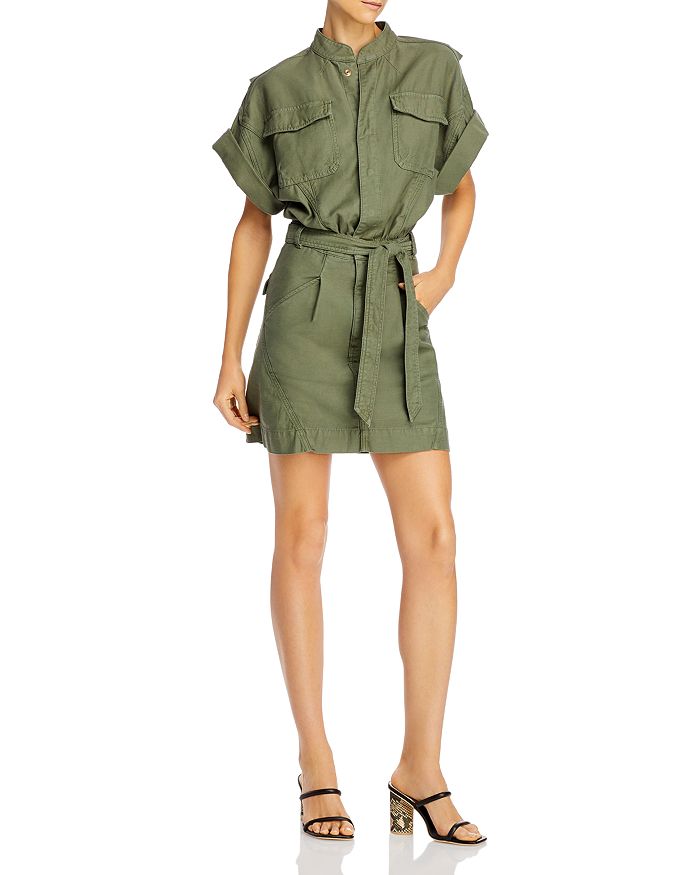 FRAME TWISTED UTILITY SHIRT DRESS