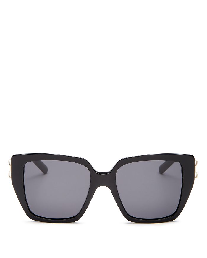 Ferragamo Women's Oversized Square Sunglasses, 55mm In Black/gray