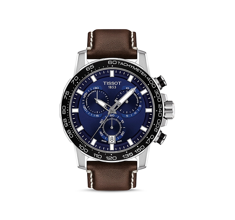 Tissot Supersport Gts Chronograph, 45.5mm In Blue/brown