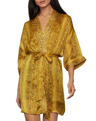 bcbg python print wrap dress