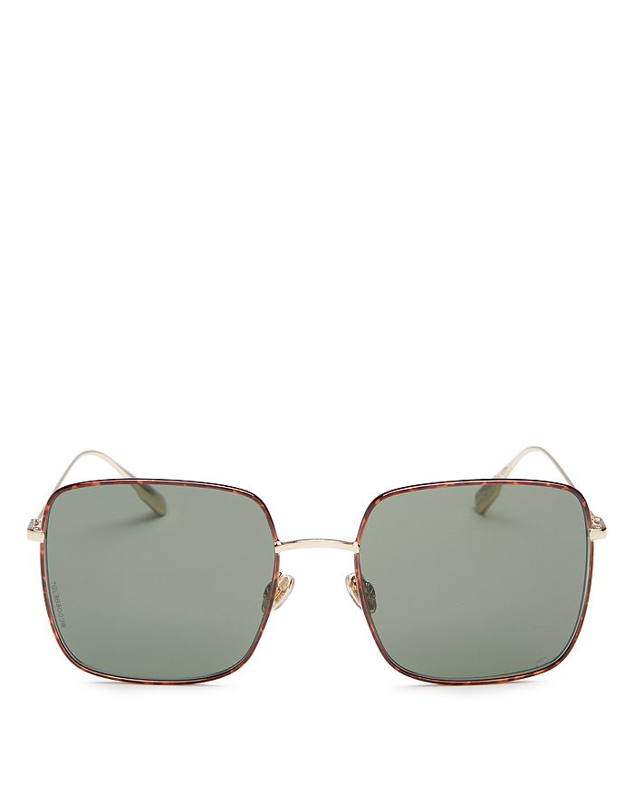 Dior Women's Stellaire Square Sunglasses, 54mm In Gold Havana/green Gradient