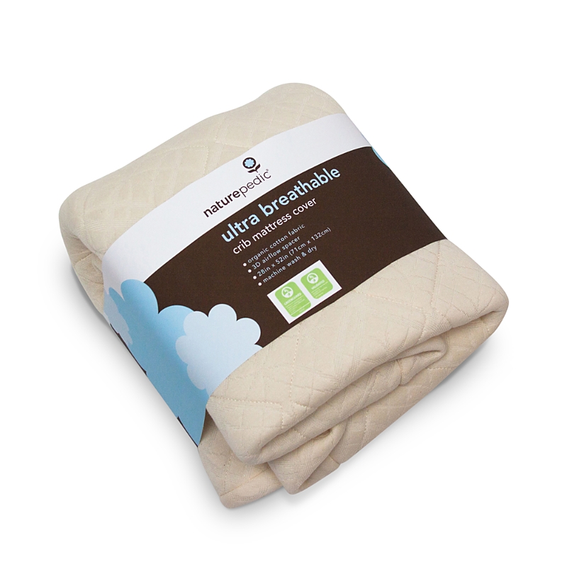 Naturepedic Breathable Organic Crib Protector Ultra Pad In White