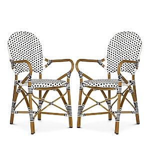 Safavieh Hooper Indoor-outdoor Stacking Arm Chair, Set Of Two In Black/white/light Brown