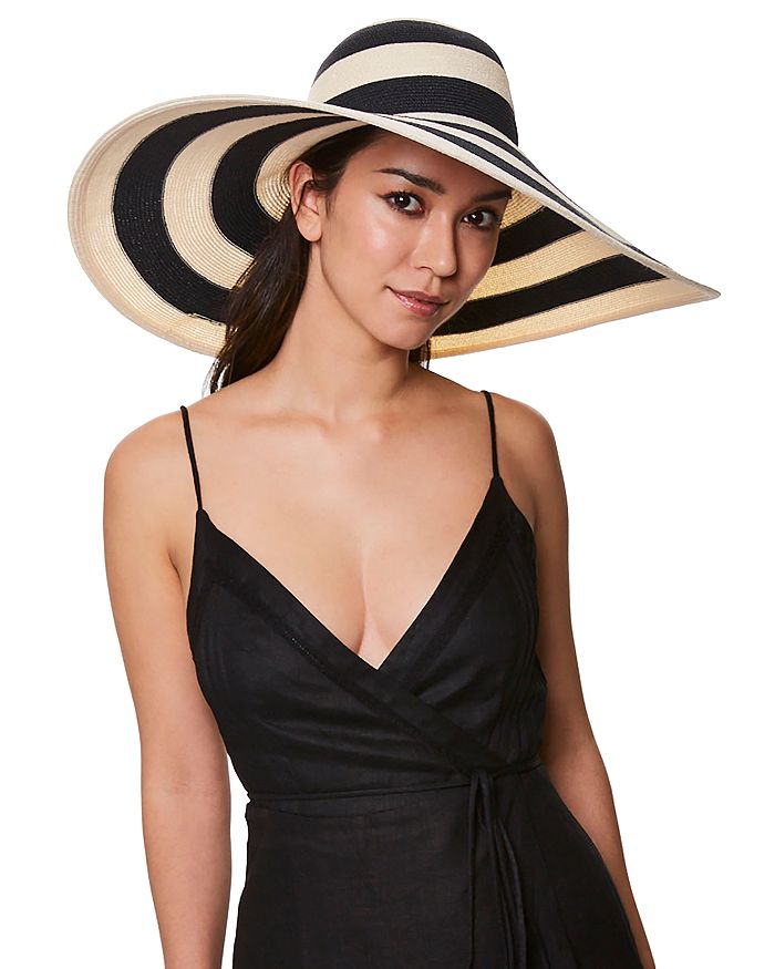 Eugenia Kim Striped Sunny Hat In Ivory/white