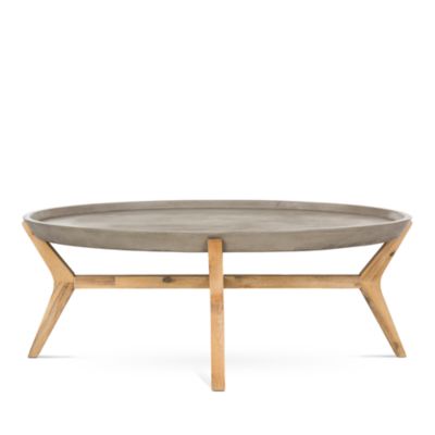 Hadwin Indoor/Outdoor Modern Concrete Oval Coffee Table