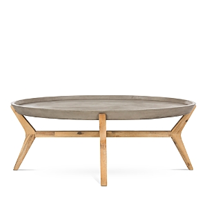 Shop Safavieh Hadwin Indoor/outdoor Modern Concrete Oval Coffee Table In Dark Gray