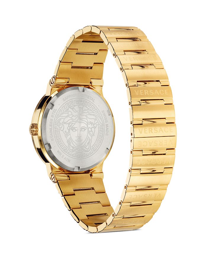 Versace Men's 41mm Greca Logo Watch With Bracelet, Gold Plate In Gold ...