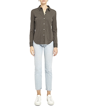 Theory Riduro Organic Cotton Shirt In Ash