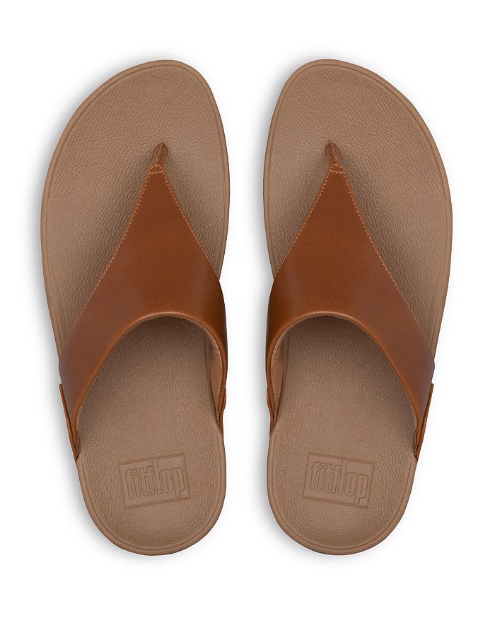 Shop Fitflop Women's Lulu Thong Wedge Sandals In Light Tan