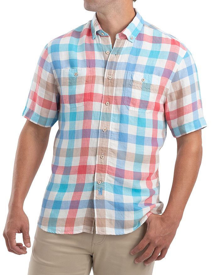 Johnnie-O Presley Linen-Blend Check Classic Fit Button-Down Shirt ...