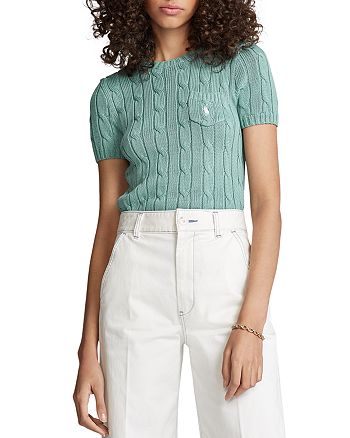 Ralph Lauren Cable-Knit Short-Sleeve Sweater | Bloomingdale's