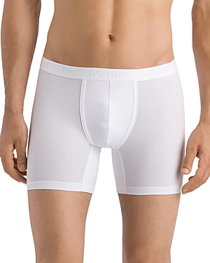 Hanro Cotton Essentials Long-leg Boxer Briefs In White