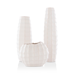 Surya Cirio 3 Piece Vase Set In White