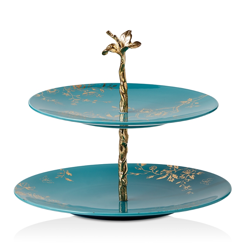 Lenox Sprig & Vine Two Tiered Server In Blue