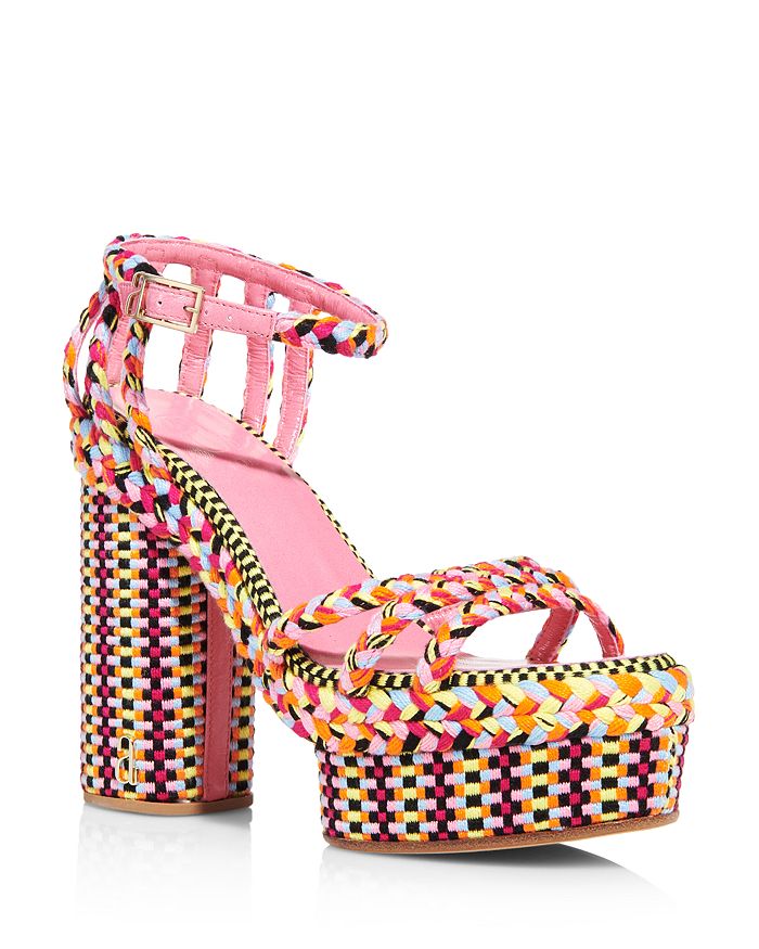 Antolina Women's Multicolored Woven Platform Sandals In Pink