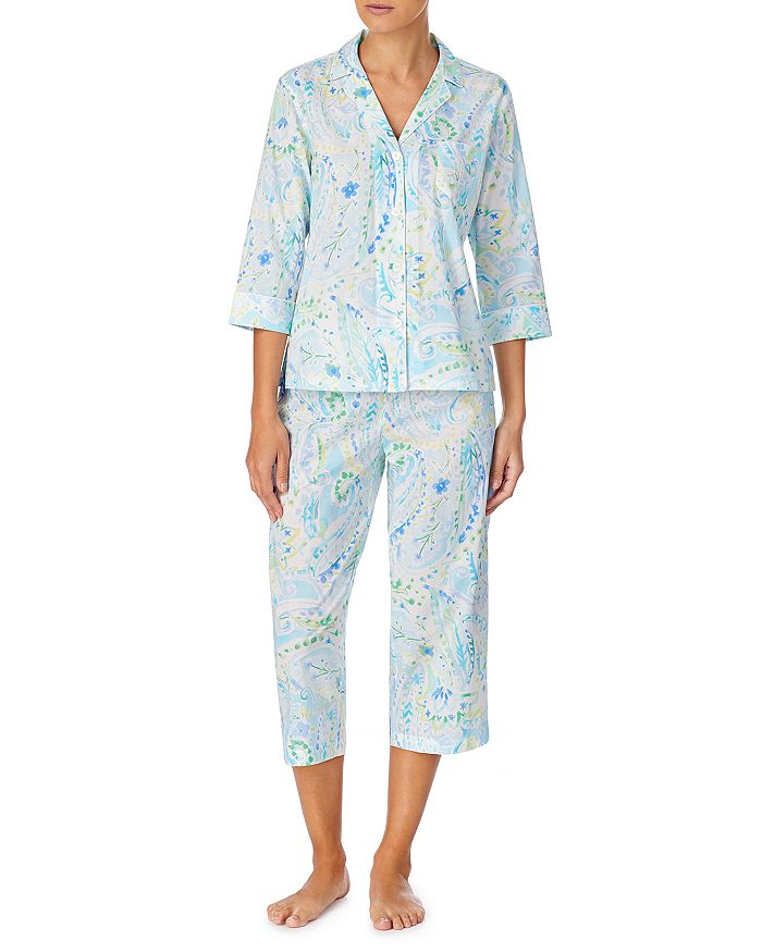 Ralph Lauren Printed Woven Capri Pajama Set | Bloomingdale's