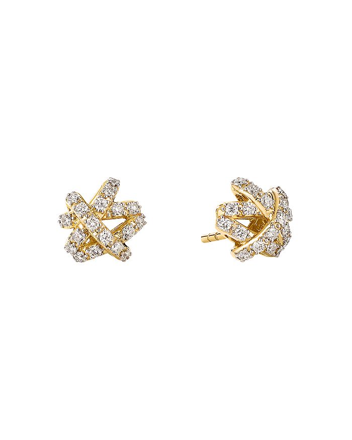 David Yurman 18K Yellow Gold Crossover Collection® Diamond Pavé Stud