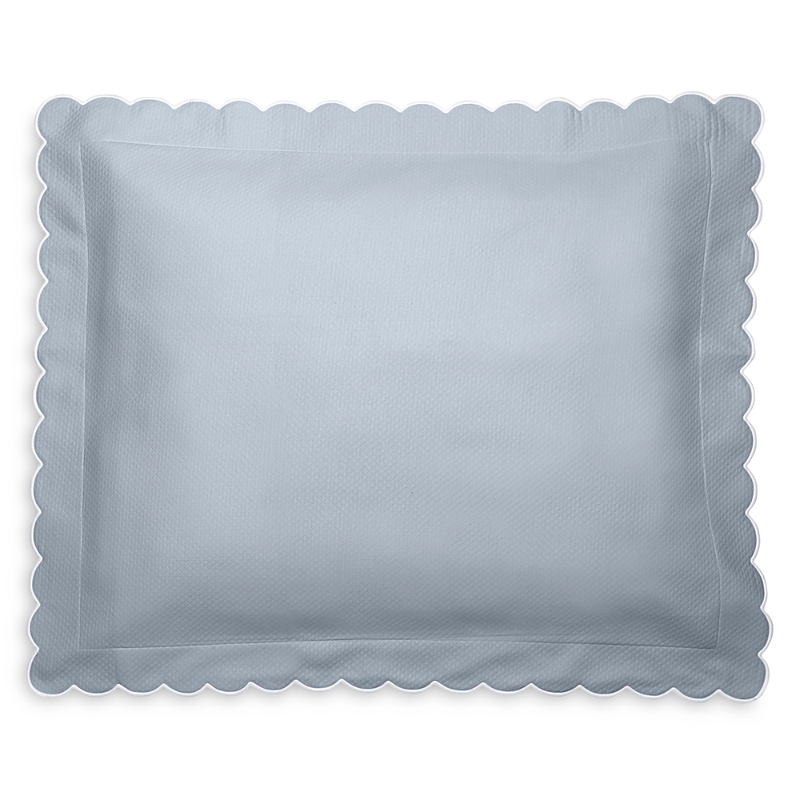 Matouk Diamond Pique Standard Sham In Hazy Blue