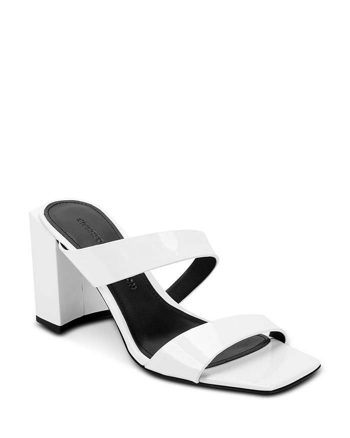 Sigerson Morrison Women's Carlota Slip On Sandals In White Patent