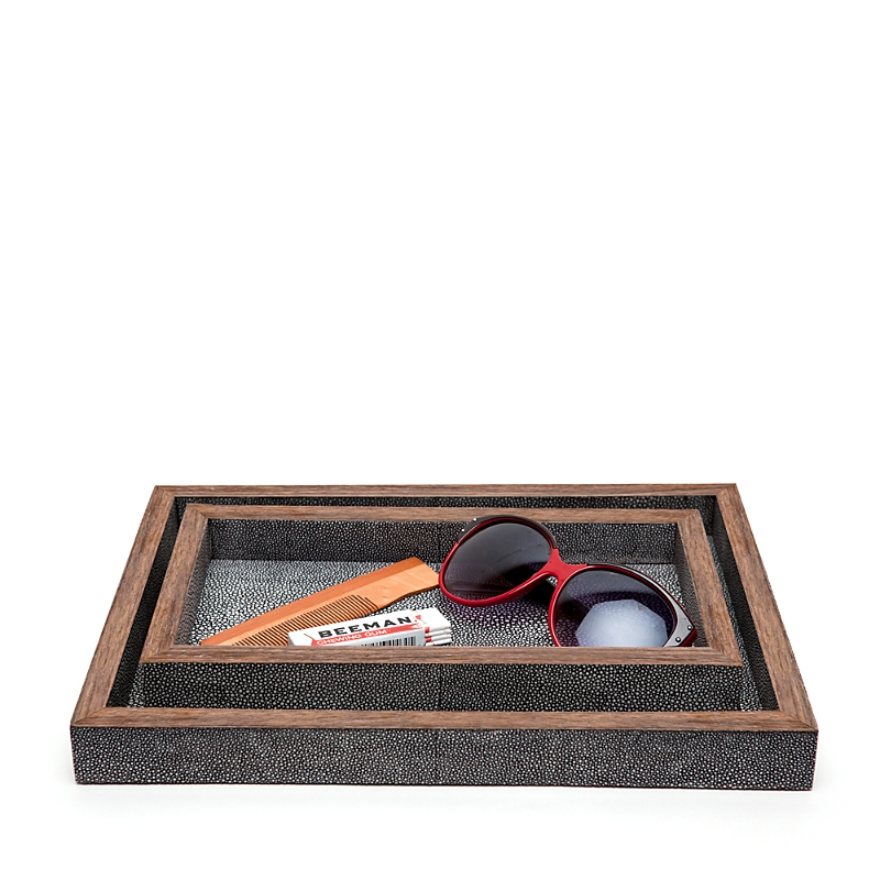 Pigeon & Poodle Manchester Nested Trays, Set Of 2 In Cool Gray