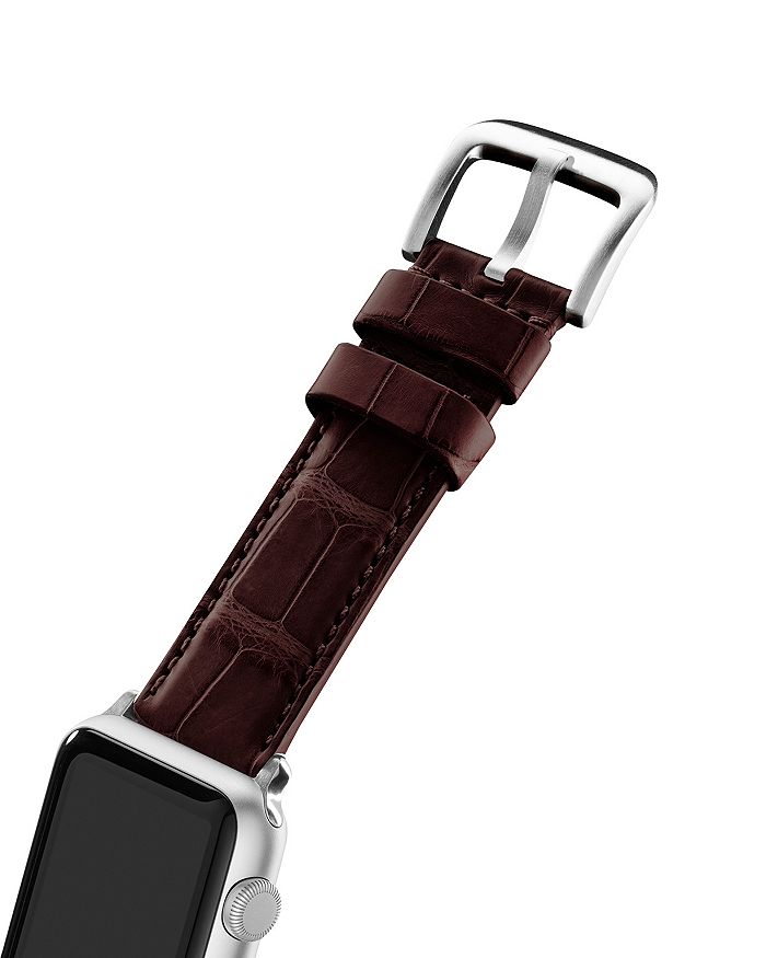 Shinola Alligator Embossed Leather Strap For Apple Watch, 24mm In Oxblood