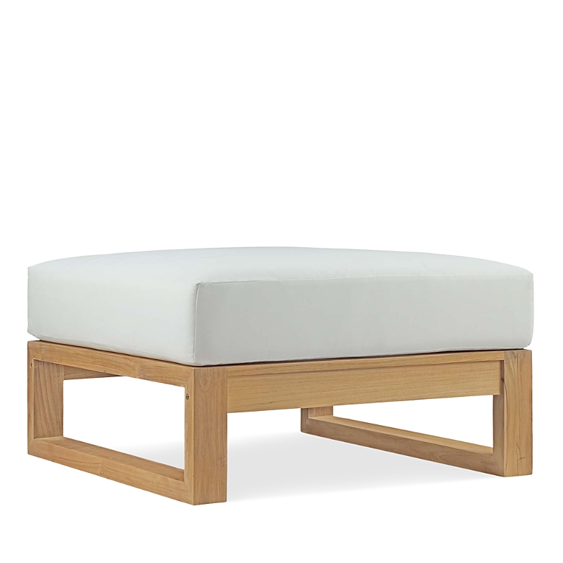 Modway Upland Outdoor Patio Teak Ottoman In White