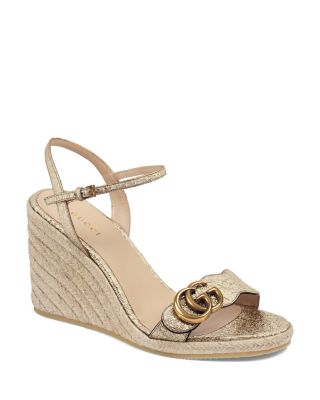 Gucci Wedge sandals with logo, Women's Shoes