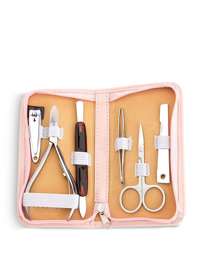 Royce New York Leather Compact Grooming Kit In Pink