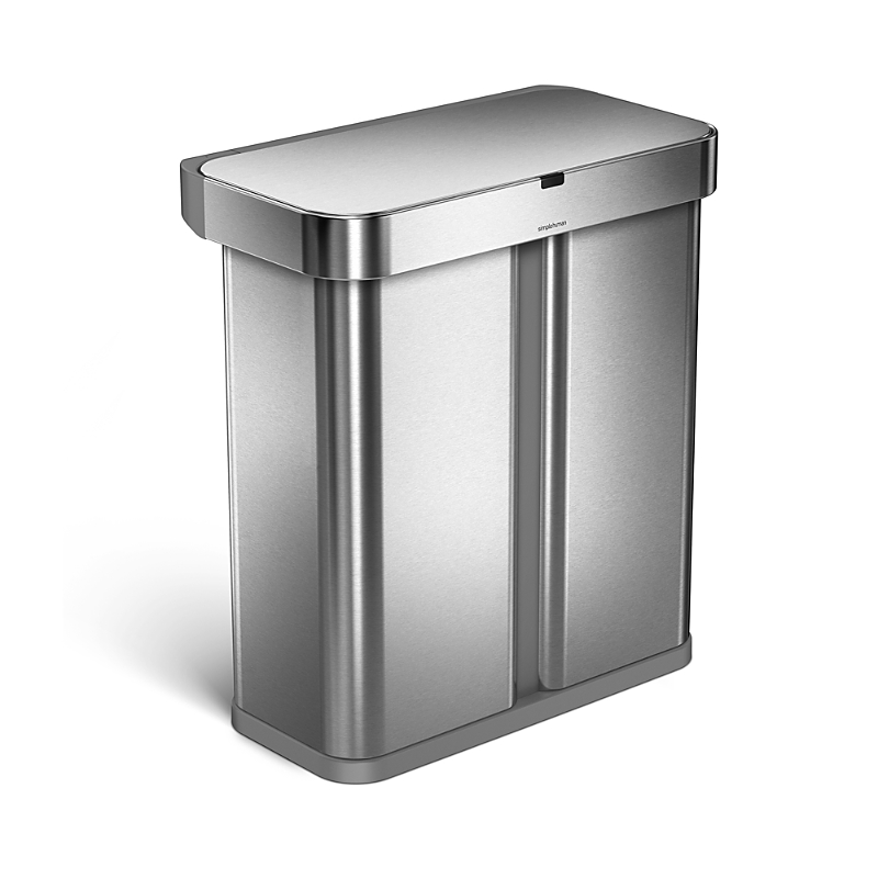 Simplehuman 58l Dual Compartment Sensor Can In Stainless