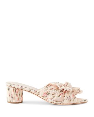 emilia mid heel pleated knot slide