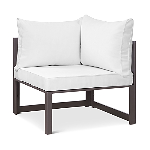Modway Fortuna Corner Outdoor Patio Armchair In White/brown