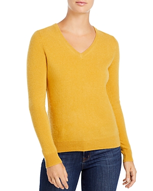C By Bloomingdale's V-neck Cashmere Sweater - 100% Exclusive In Mustard
