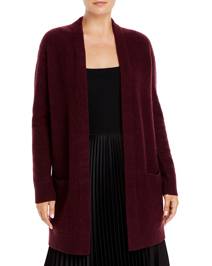 C By Bloomingdale's Cashmere Open Front Cardigan With Pockets - 100% Exclusive In Dark Raisin