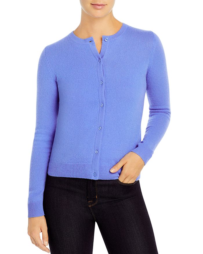 C By Bloomingdale's Crewneck Cashmere Cardigan - 100% Exclusive In Periwinkle