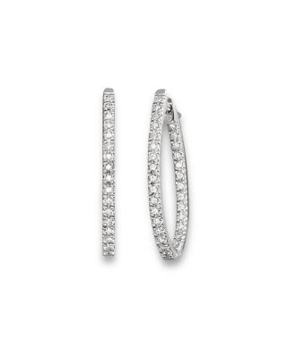 oval diamond hoops