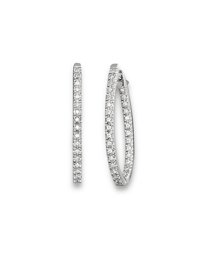 Bloomingdale's Inside Out Diamond Hoop Earrings In 14k White Gold, 0.50 Ct. T.w. - 100% Exclusive