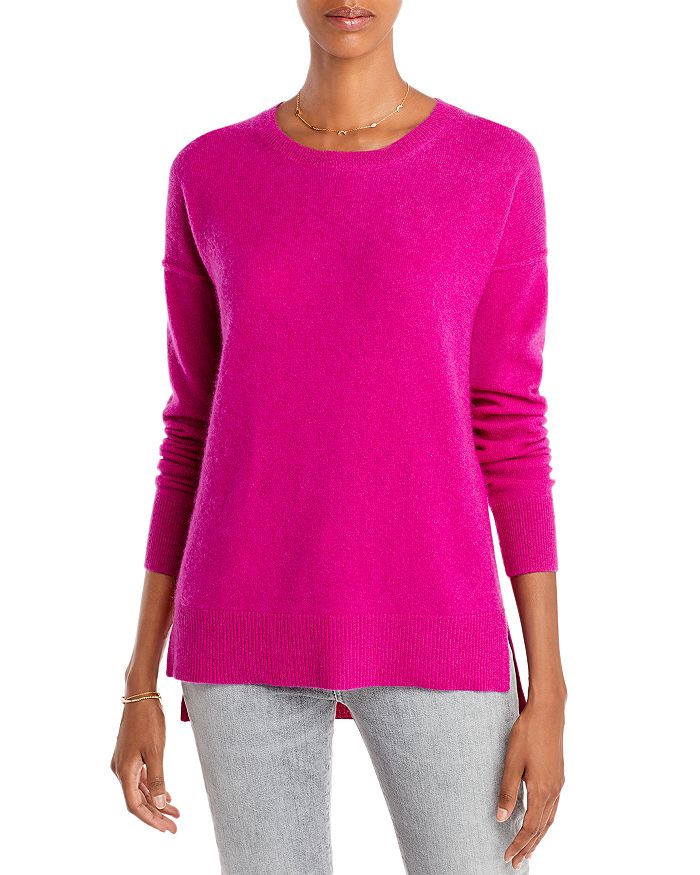 Aqua Cashmere High Low Cashmere Sweater - 100% Exclusive In Mulberry