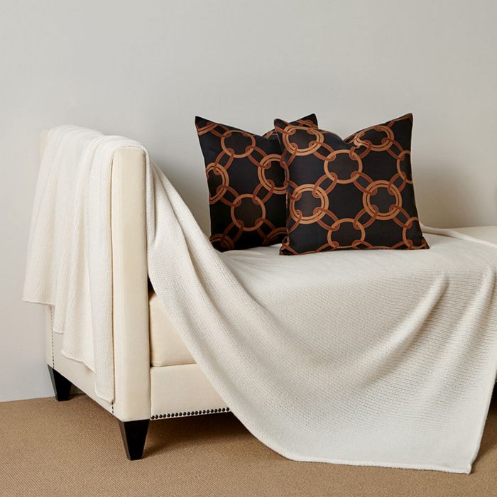 Shop Frette Lux Chains Decorative Pillow, 20 X 20 In Black/chestnut