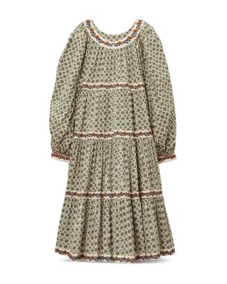 Tory Burch Printed Puffed Sleeve Midi Dress Bloomingdale's