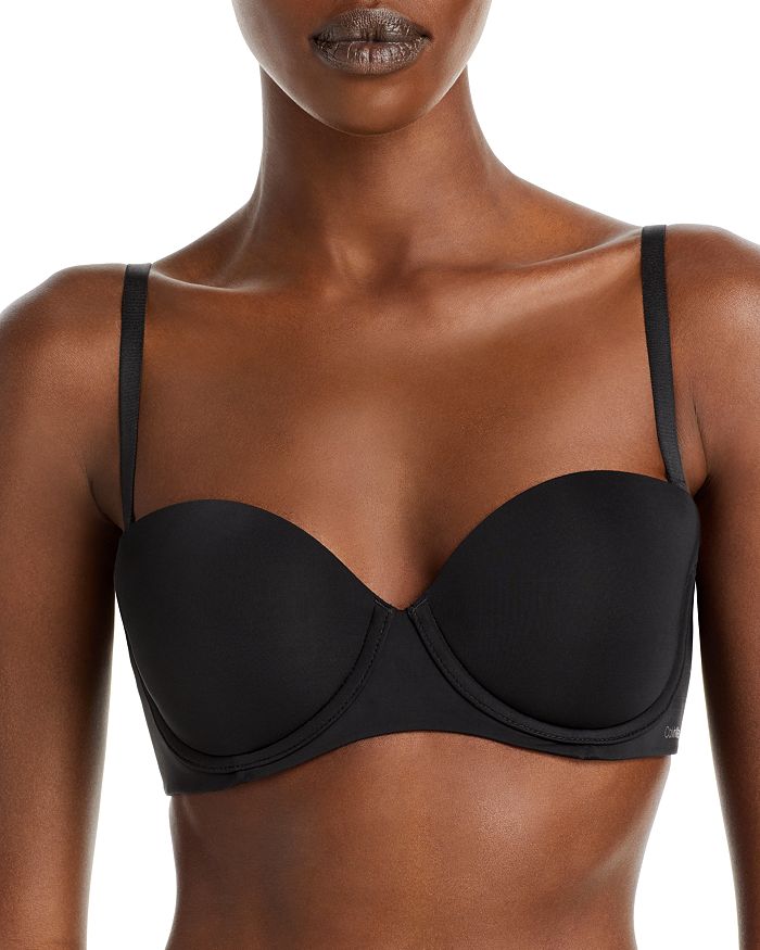 Calvin Klein Push-up Strapless Bra In Black