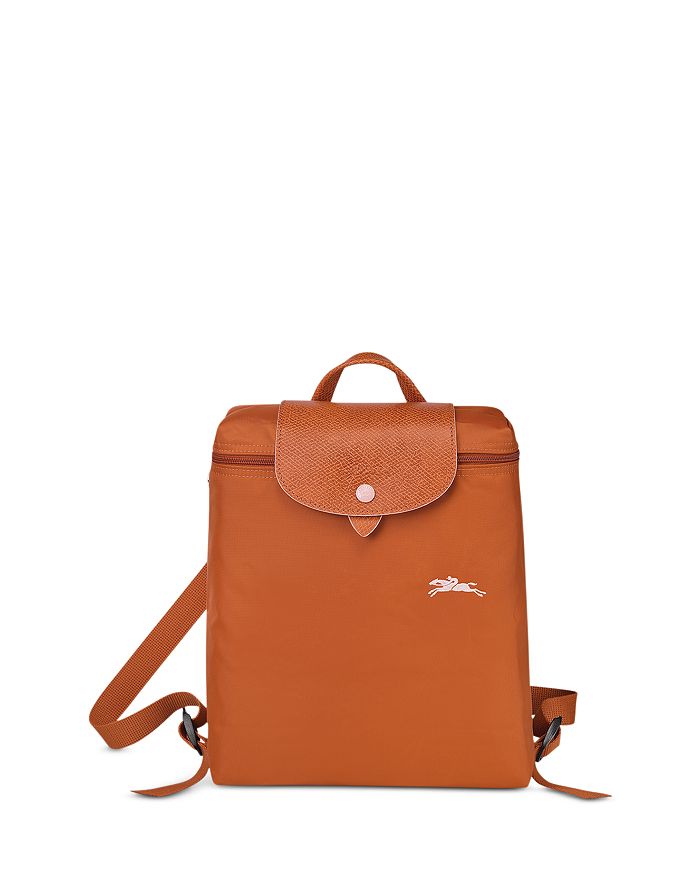 Longchamp Le Pliage Club Nylon Backpack In Rust/silver