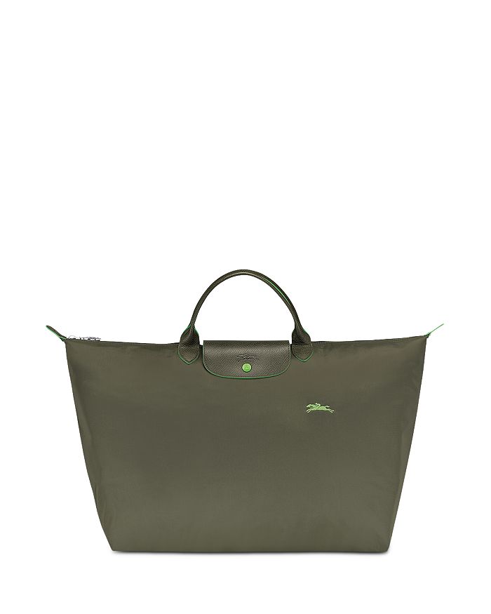 Longchamp Le Pliage Club Large Nylon Travel Bag In Fir/silver