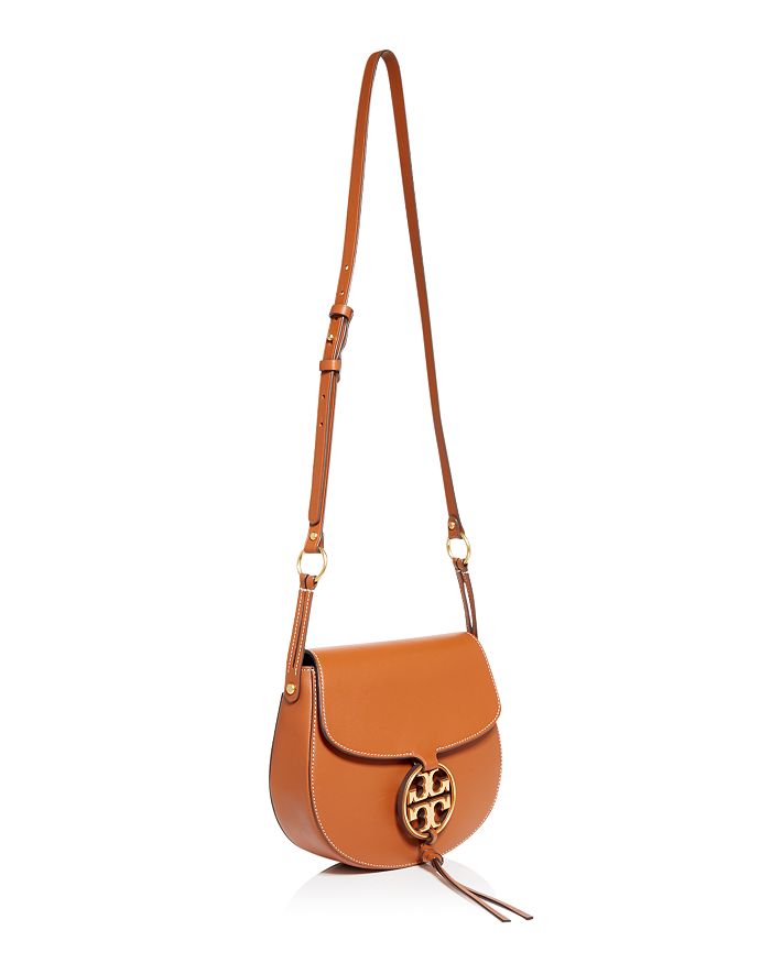 Tory Burch Miller Leather Crossbody Saddle Bag In Brown | ModeSens