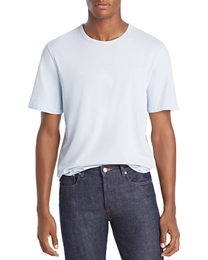 Shop Vince Garment Dyed Crewneck Tee In Shirting Blue
