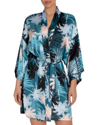 Midnight Bakery - Floral Print Satin Robe