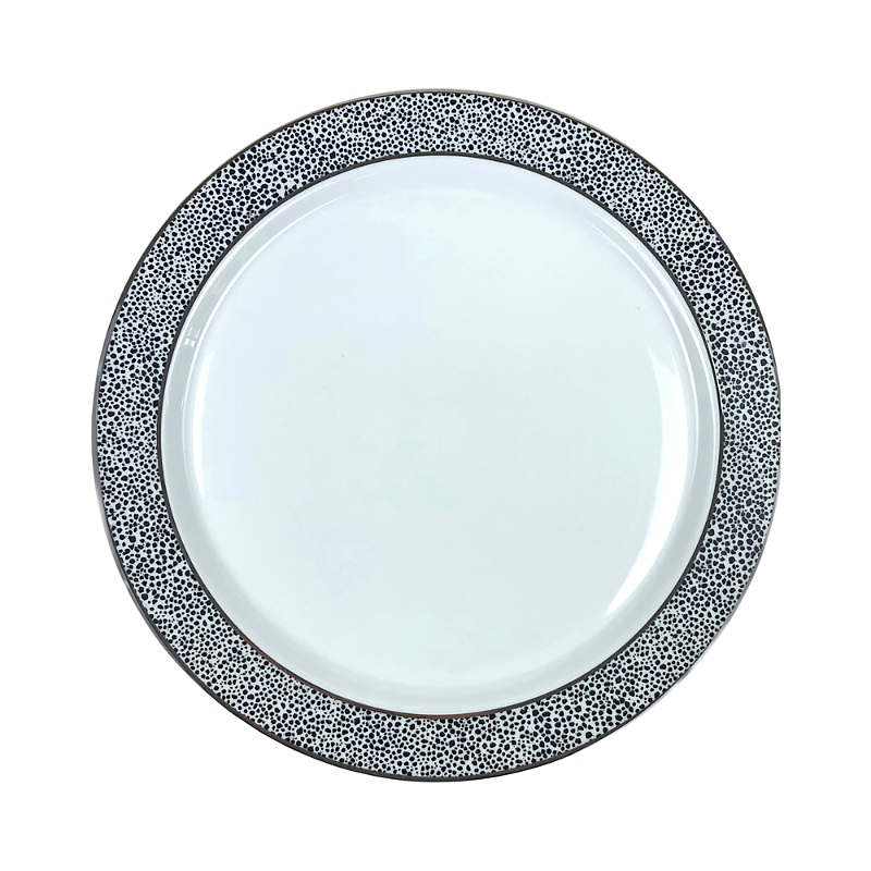 Michael Wainwright Panthera Dinner Plate In Platinum/white