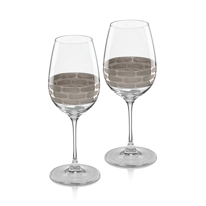 Shop Michael Wainwright Truro White Wine Glass Set Of 2 In Clear/platinum