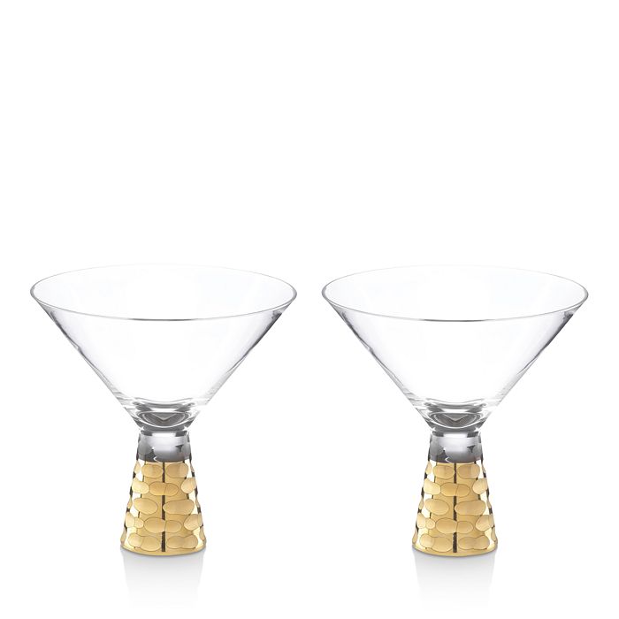 Shop Michael Wainwright Truro Martini Glasses Set Of 2 In Clear/gold