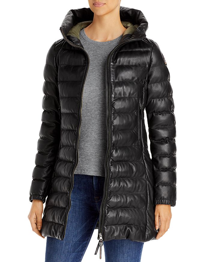 Parajumpers Demi Hooded Leather Puffer Coat | Bloomingdale's