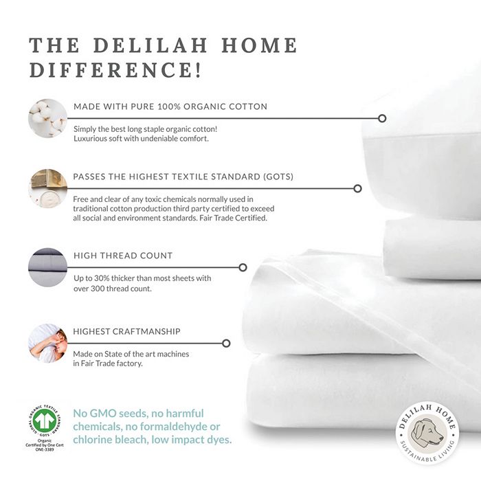 Shop Delilah Home Organic Cotton Duvet Cover, Queen In White